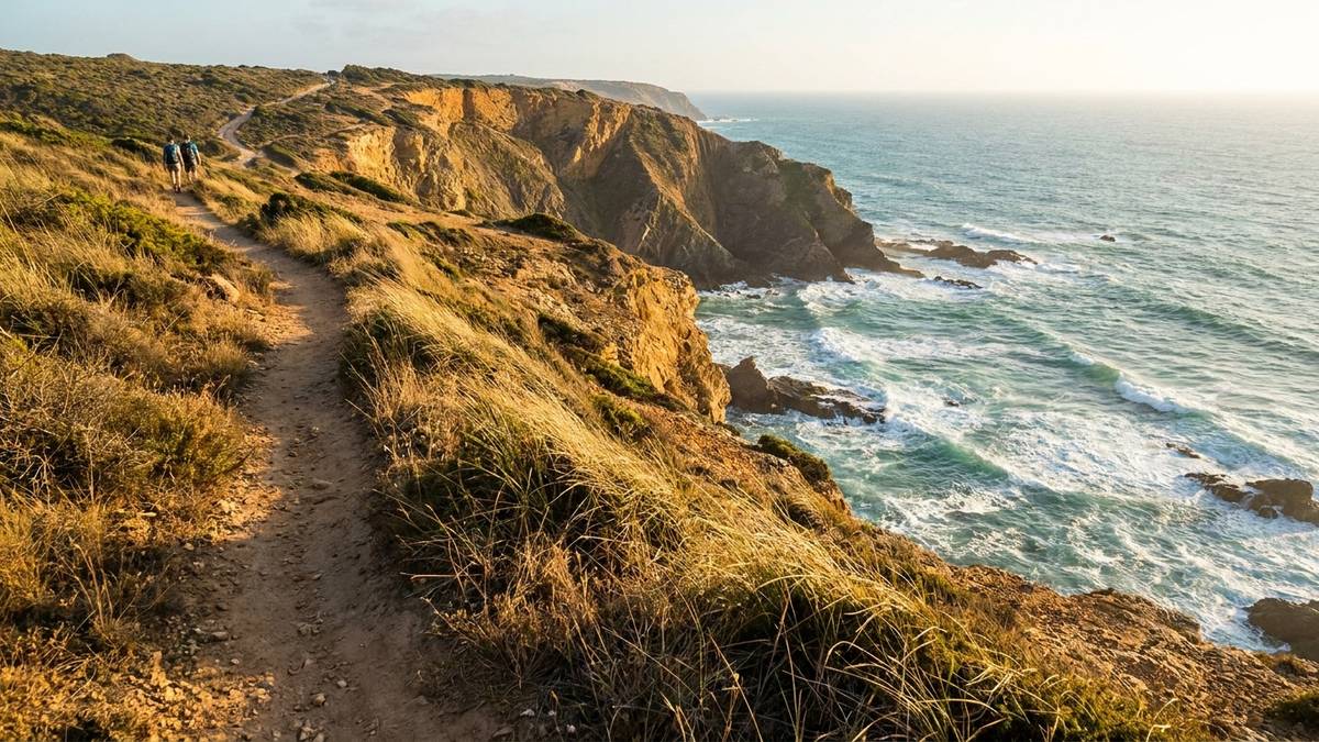 The Fishermen's Trail cliff path along the wild Costa Vicentina near Odeceixe and Aljezur